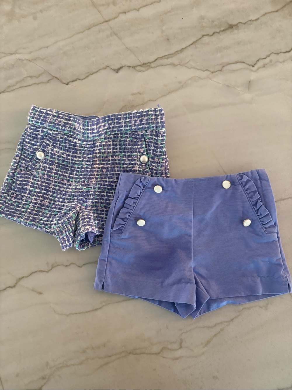 Janie and Jack Purple Ruffle & Tweed-Style Girls' Shorts Set